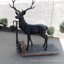 современная Садовая скульптура металл ремесла бронзовая статуя оленя латуни
